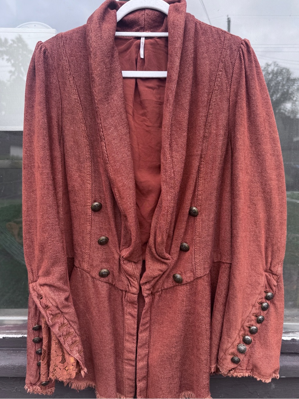 FREE PEOPLE • Draped Bell Sleeve Western Boho Blazer Jacket • Womens LARGE